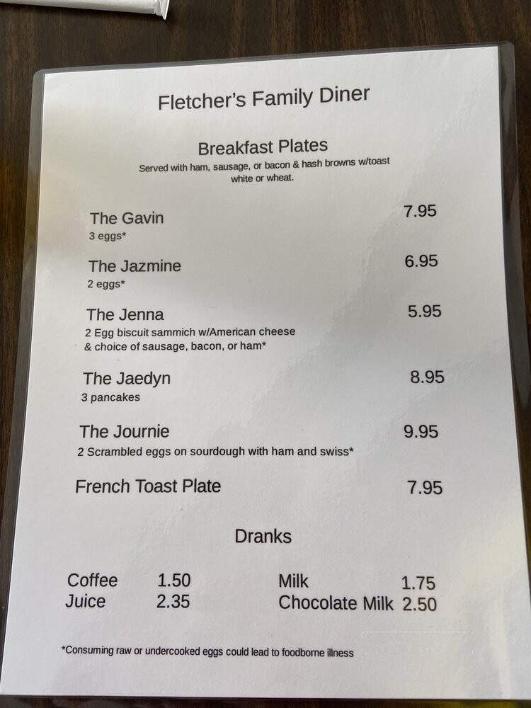 Fletcher's Family Diner - Truth or Consequences, NM menu_pic
