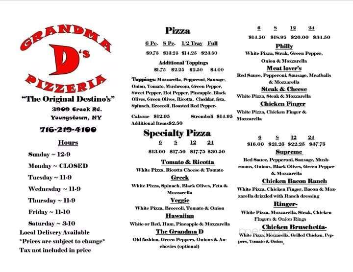 Grandma D's Pizzeria - Youngstown, NY