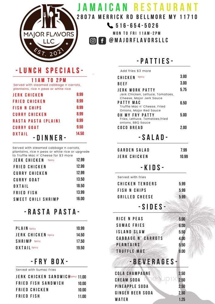 Major Flavors - Bellmore, NY menu_pic