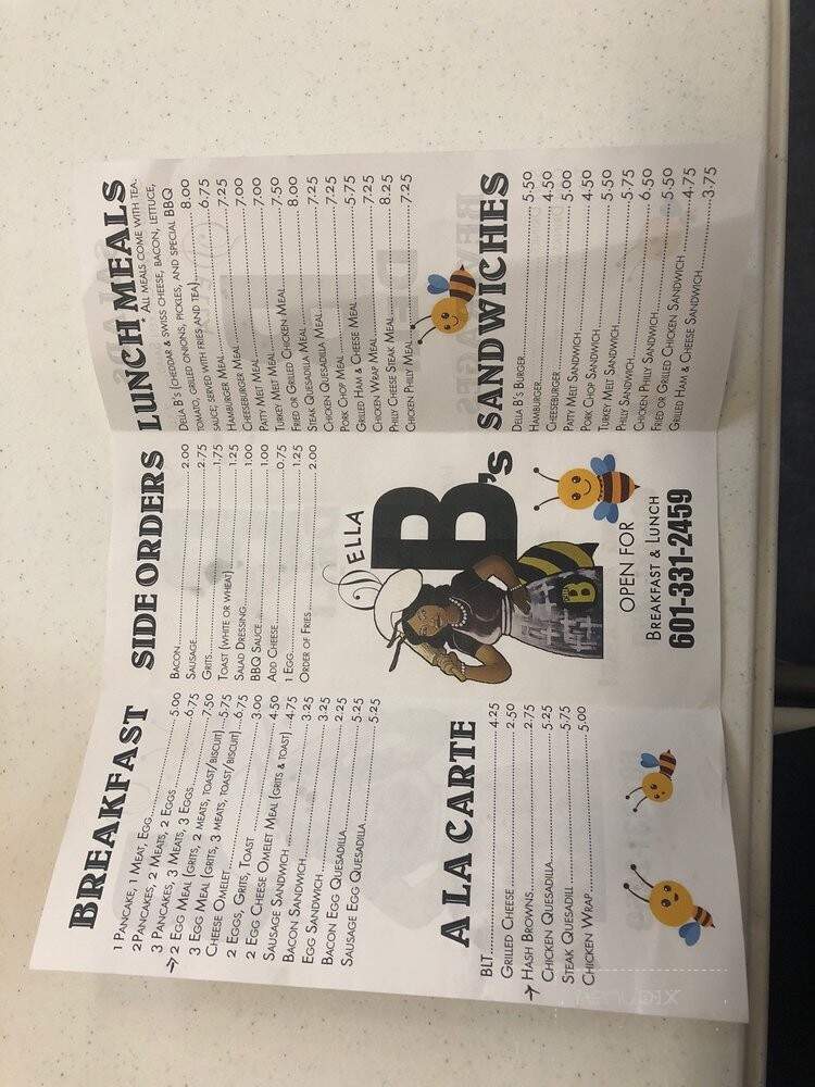 Della B's - Jackson, MS menu_pic