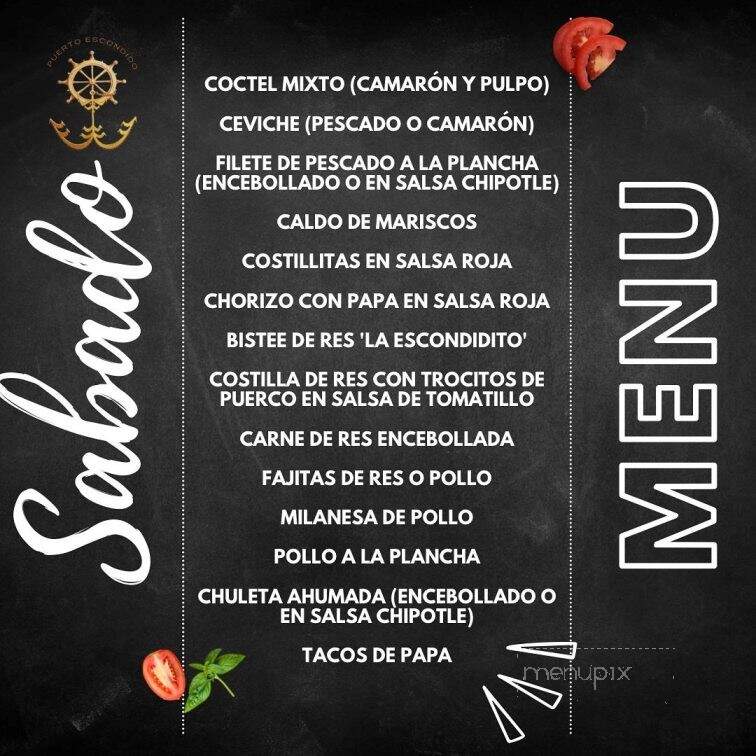 Puerto Escondido - Joliet, IL menu_pic
