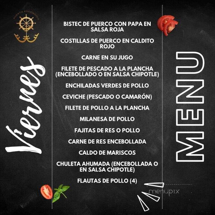 Puerto Escondido - Joliet, IL menu_pic