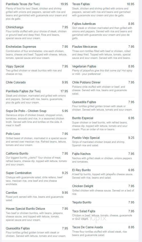 El Rey Azteca Mexican Restaurant - Gainesboro, TN menu_pic