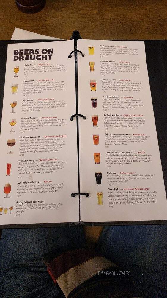 Belgian Beer Cafe - Calgary, AB menu_pic