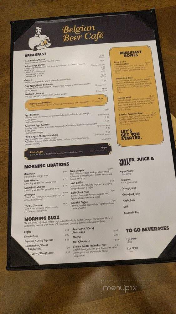 Belgian Beer Cafe - Calgary, AB menu_pic