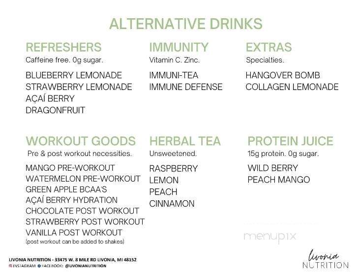 Livonia Nutrition - Livonia, MI menu_pic