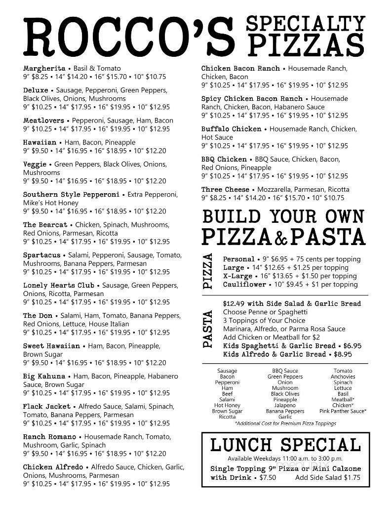 Rocco's Pizza of Bolivar - Bolivar, MO menu_pic