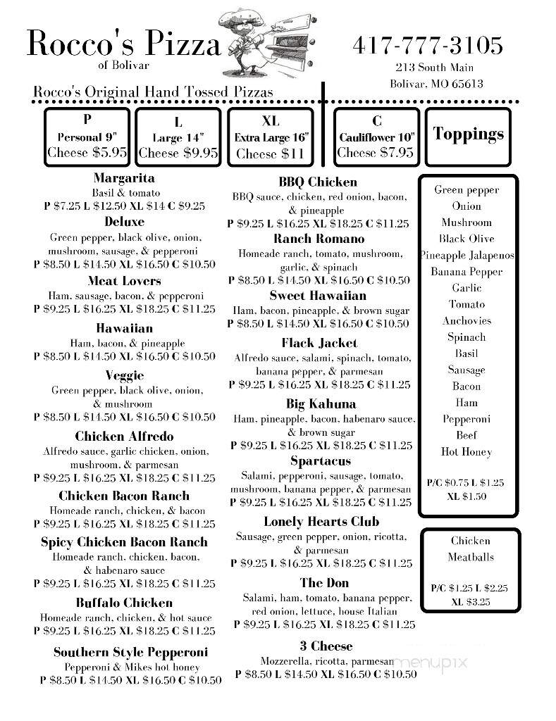 Rocco's Pizza of Bolivar - Bolivar, MO menu_pic