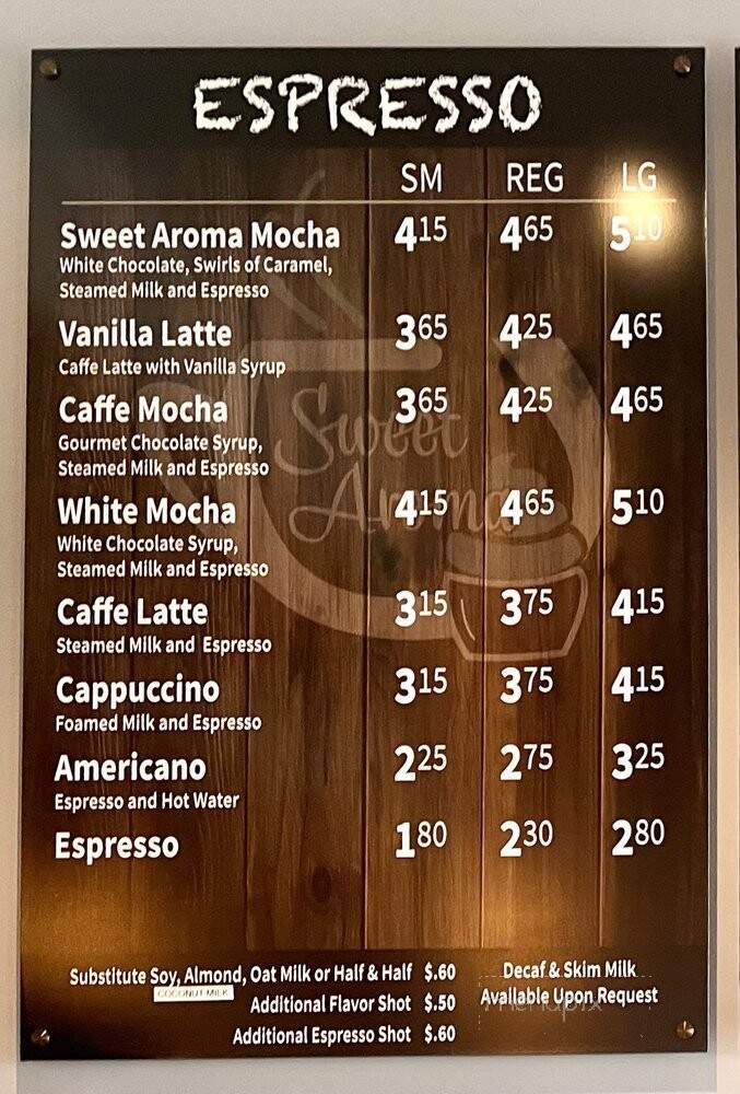 Sweet Aroma Coffeehouse & Bakery - Colchester, CT