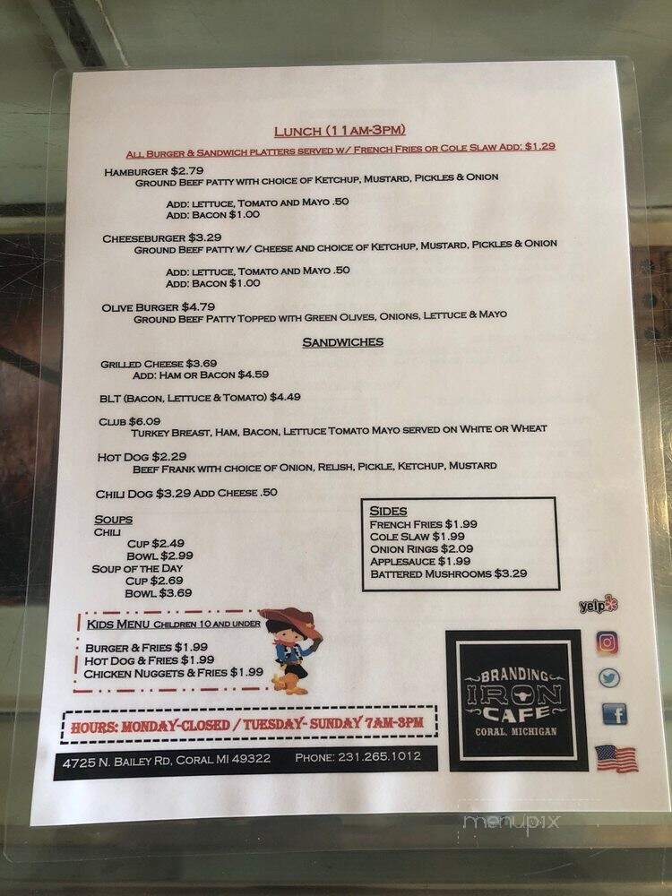 Branding Iron Cafe - Coral, MI