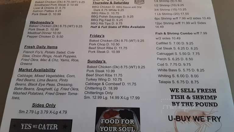 Charlie's S & S Seafood & Soul Food - Waterford Township, MI menu_pic