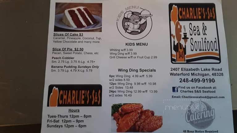 Charlie's S & S Seafood & Soul Food - Waterford Township, MI