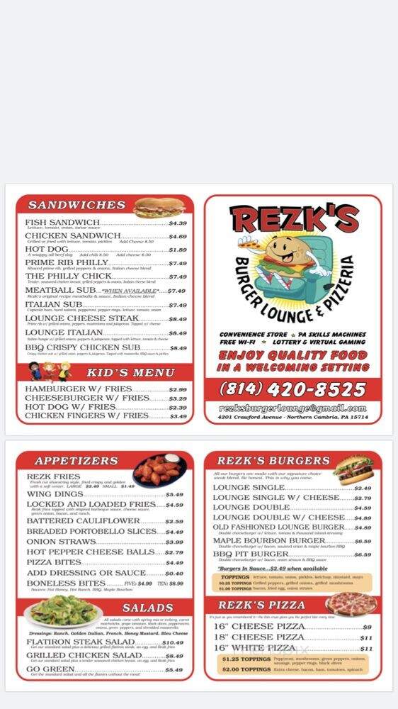 Rezk's Burger Lounge & Pizzeria - Northern Cambria, PA