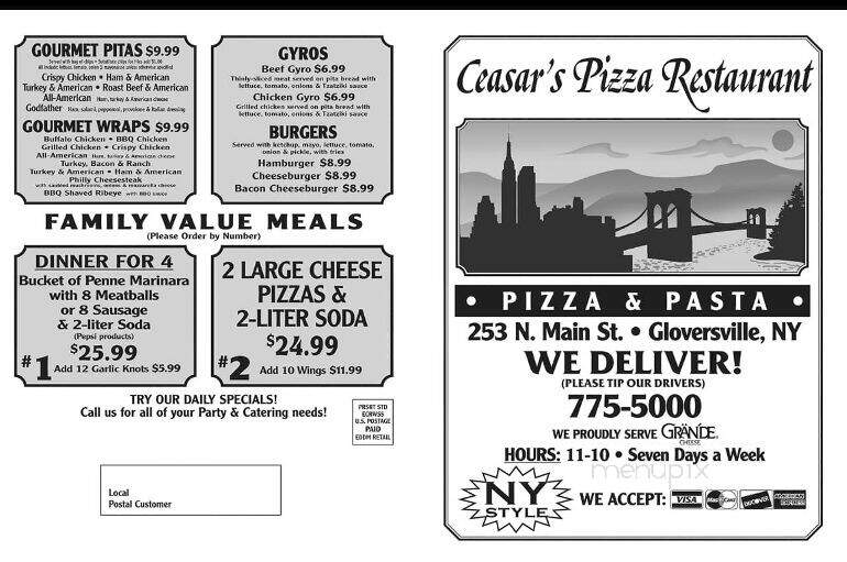 Ceasar's Pizza Restaurant - Gloversville, NY