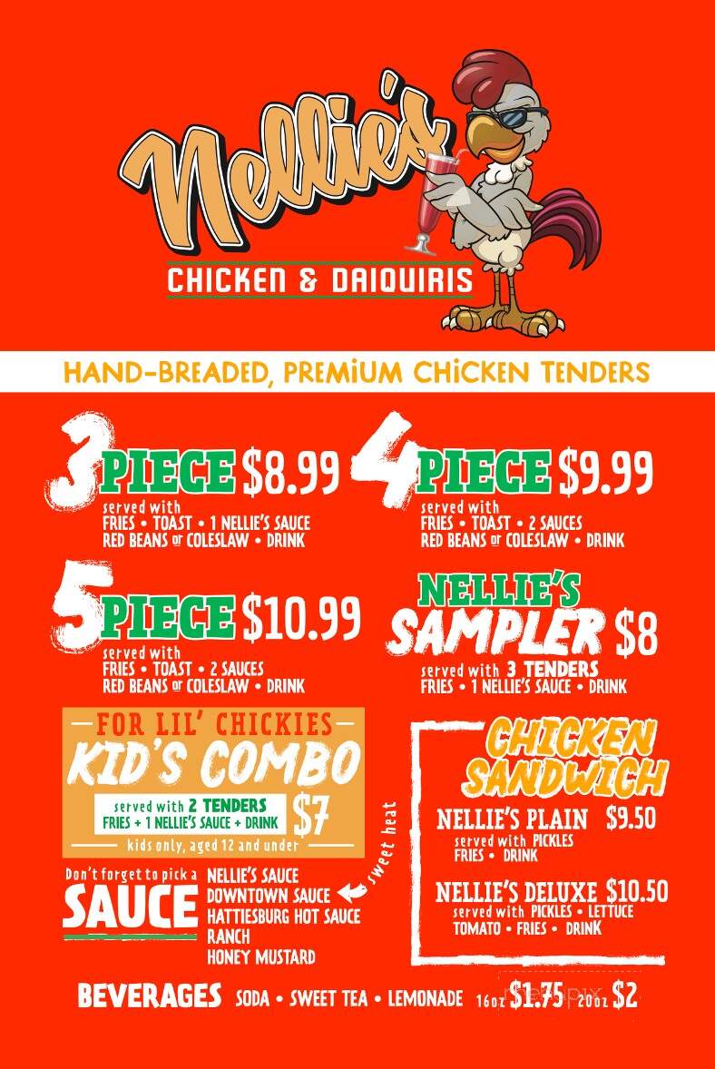 Nellie's Chicken and Daiquiris - Hattiesburg, MS menu_pic