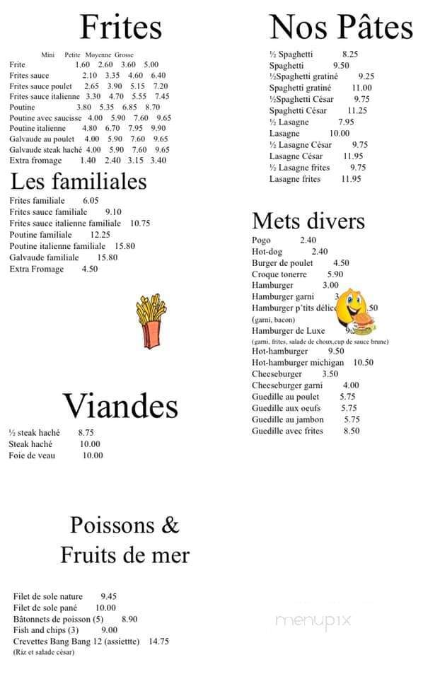 Resto les p'tits delices - Saint-Ludger, QC menu_pic