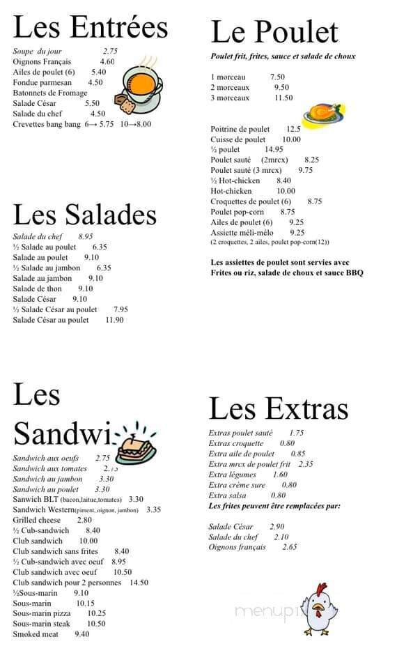 Resto les p'tits delices - Saint-Ludger, QC menu_pic