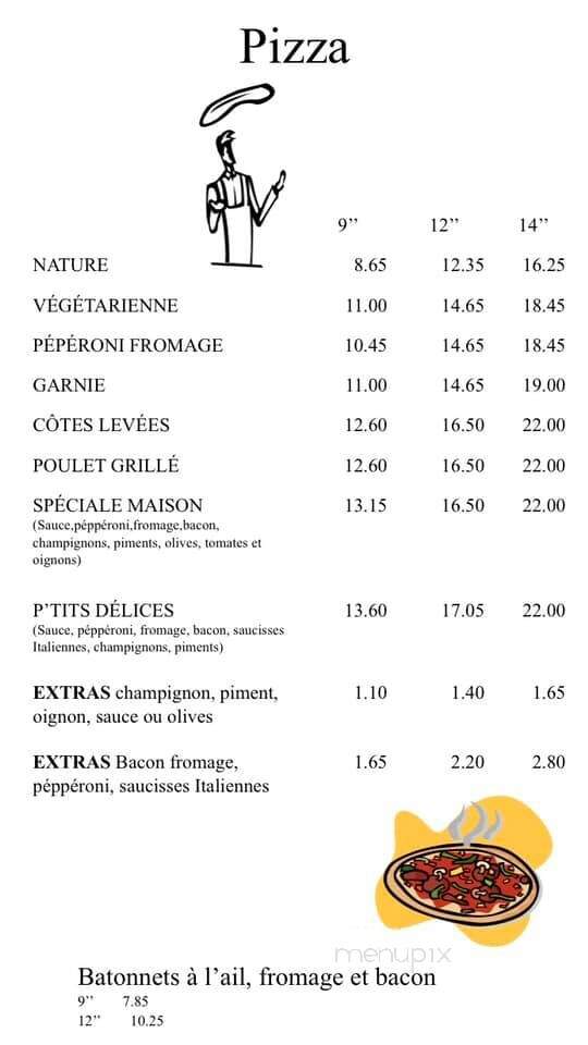 Resto les p'tits delices - Saint-Ludger, QC menu_pic