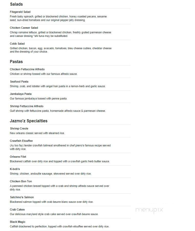 Bourbon Street Cafe - Towson, MD menu_pic