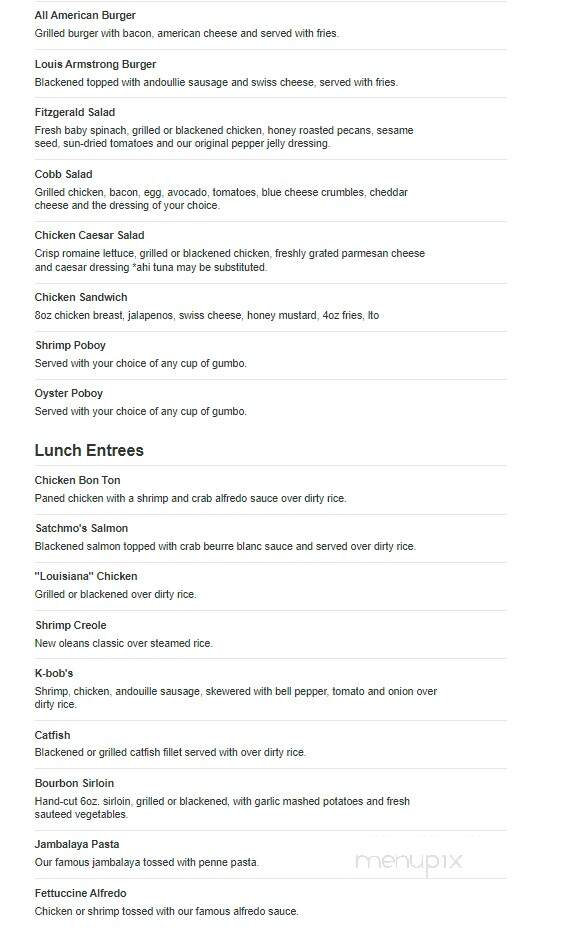 Bourbon Street Cafe - Towson, MD menu_pic