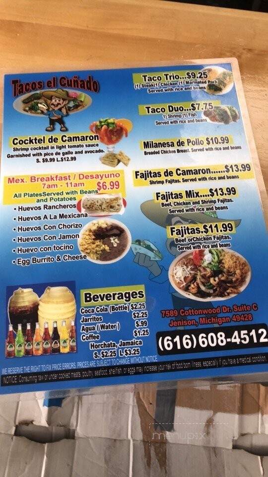 Tacos El Cunado Jenison - Jenison, MI menu_pic