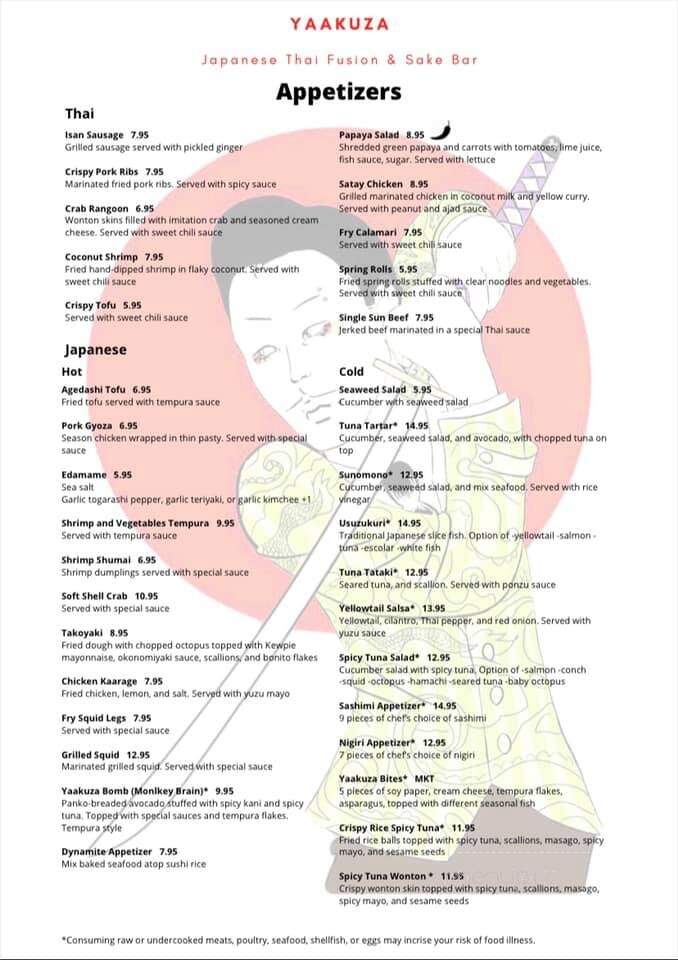 Yaakuza Japanese Thai Fusion & Sake Bar - Merritt Island, FL menu_pic