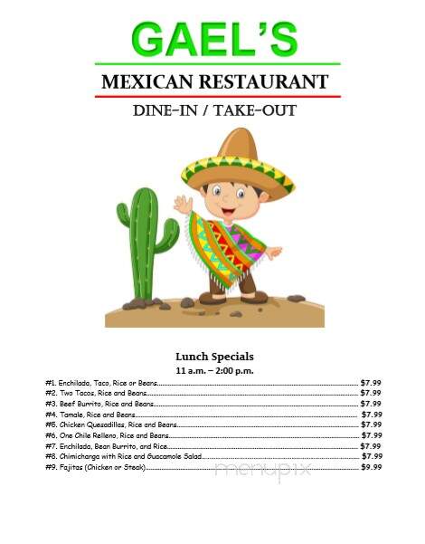 Gael's Authentic Mexican Food - Muskegon, MI menu_pic
