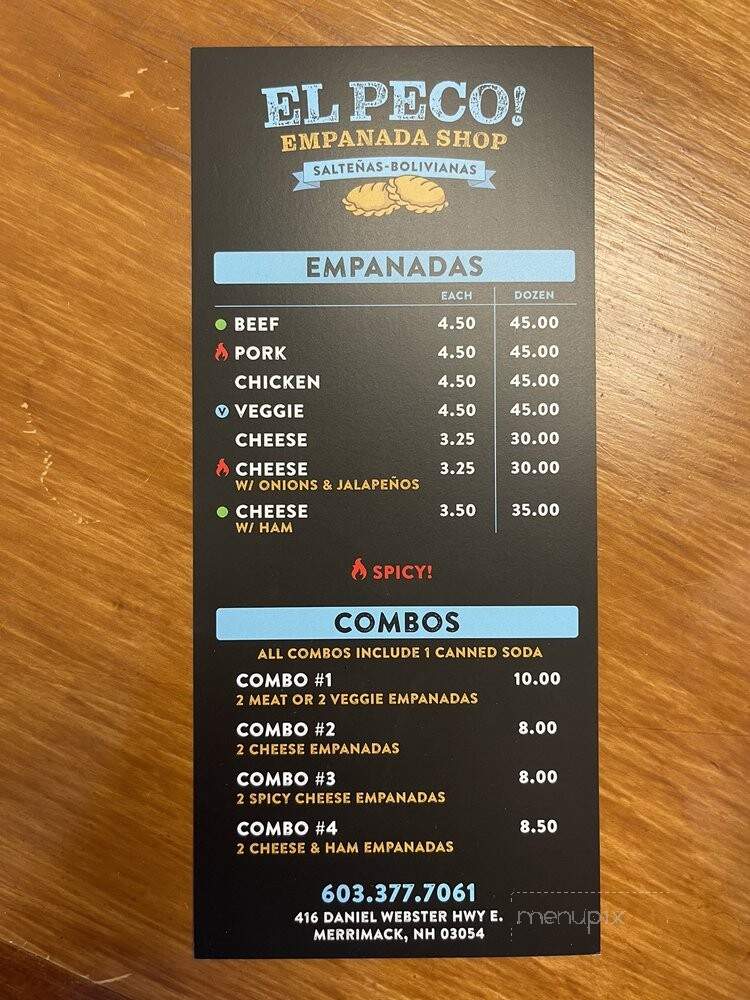 El Peco - Merrimack, NH menu_pic
