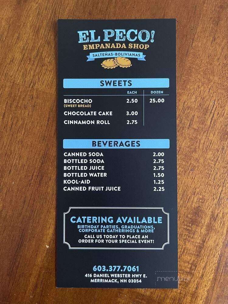 El Peco - Merrimack, NH menu_pic