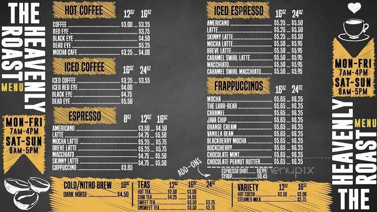 The Heavenly Roast - Sevierville, TN menu_pic