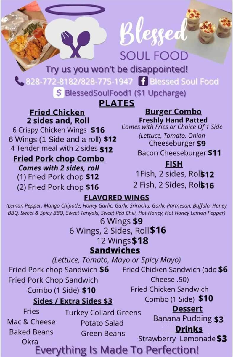 Blessed Soul Food Truck - Asheville, NC menu_pic