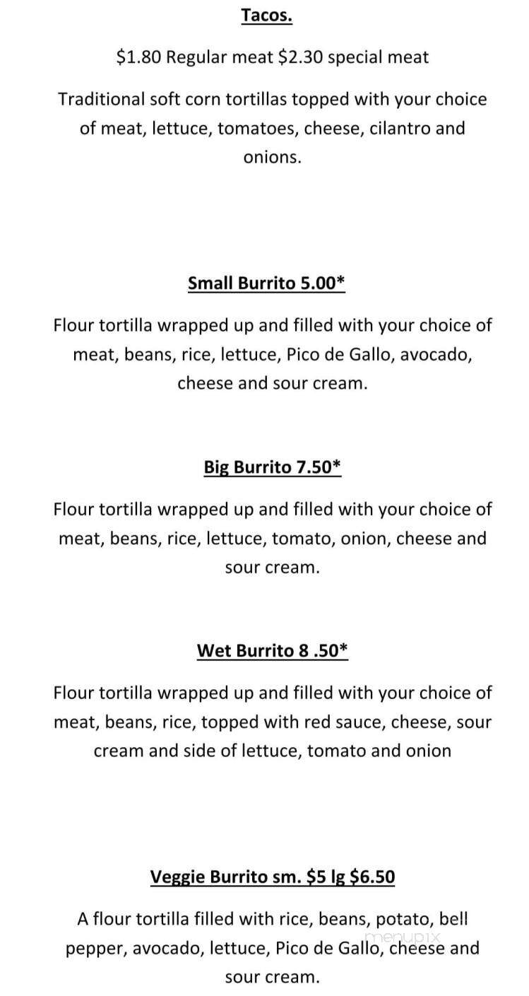 Las Flores - Eaton Rapids, MI menu_pic