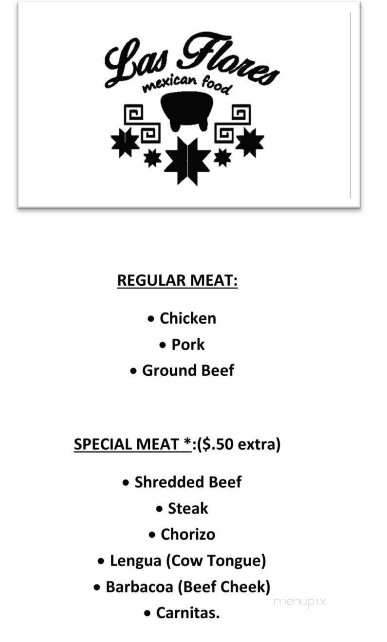Las Flores - Eaton Rapids, MI menu_pic