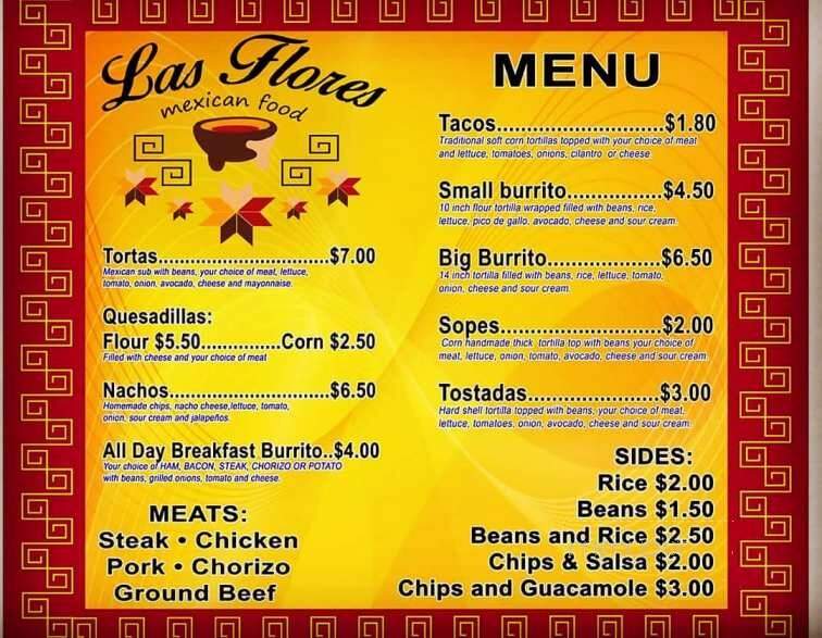 Las Flores - Eaton Rapids, MI menu_pic