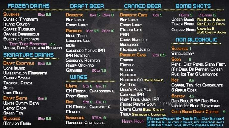 The Control Room - Colorado Springs, CO menu_pic