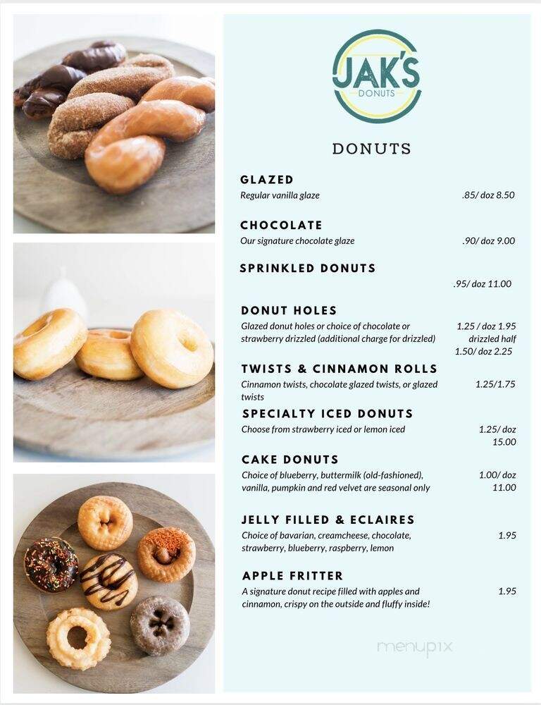 Jaks Donuts - Broussard, LA menu_pic