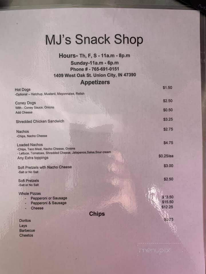 MJ's Snack Shop - Union City, IN