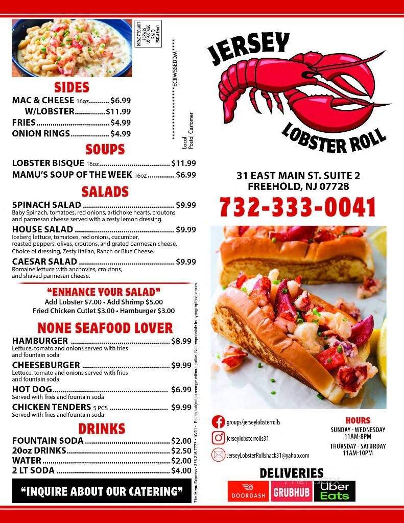 Jersey Lobster Rolls - Freehold, NJ menu_pic