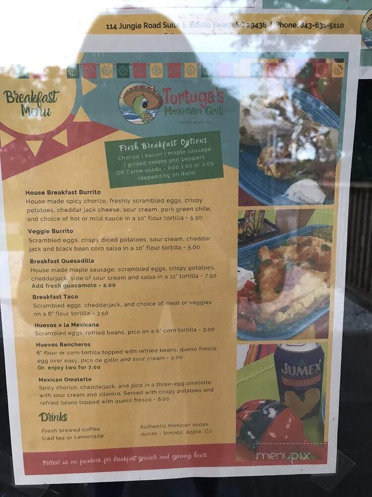 Tortuga's Mexican Grill - Edisto Island, SC menu_pic