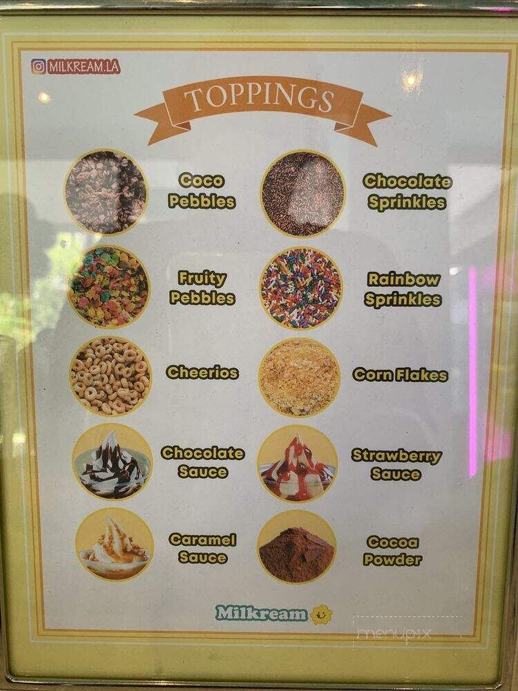 Milkream - Los Angeles, CA menu_pic