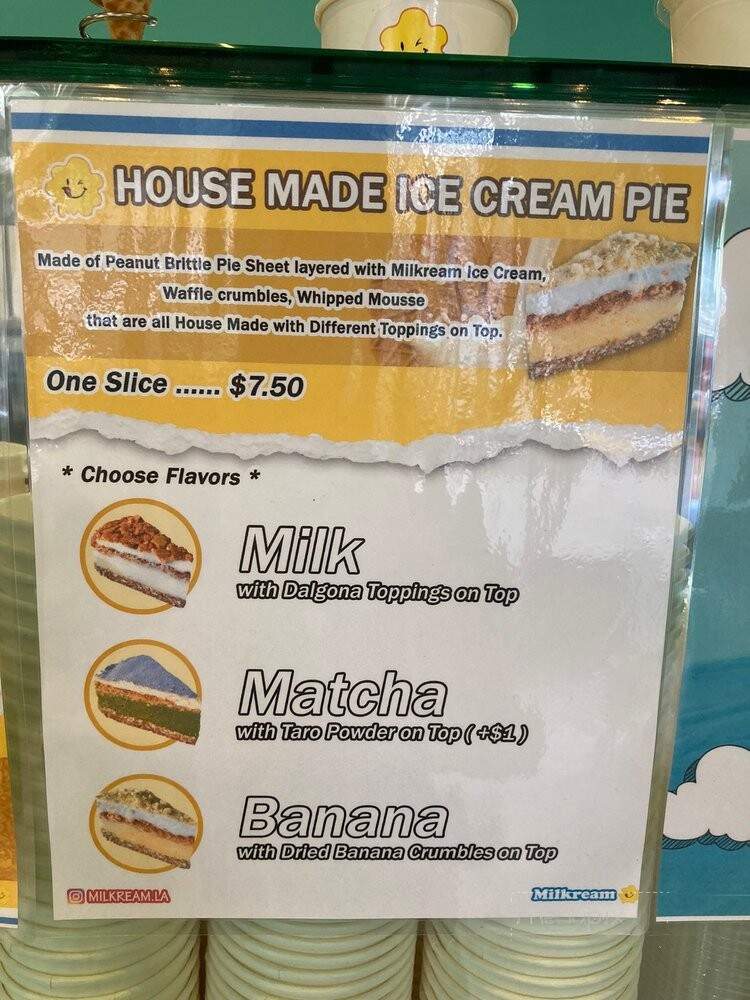 Milkream - Los Angeles, CA menu_pic