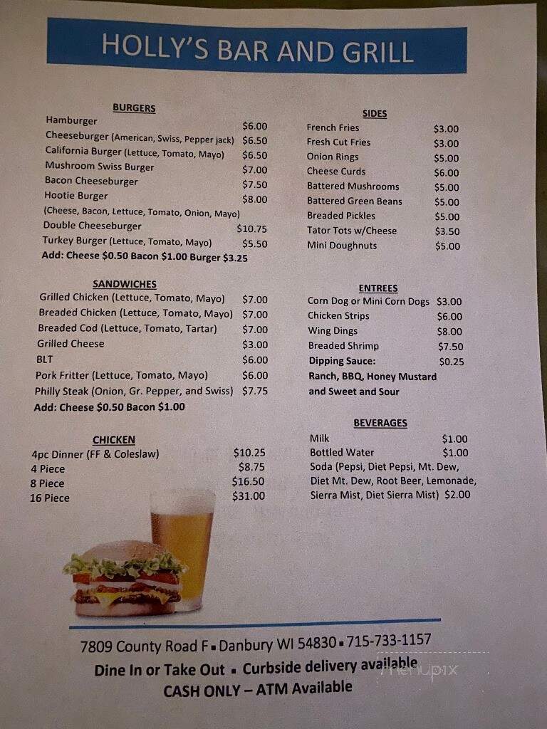 Holly's Drive In - Danbury, WI menu_pic