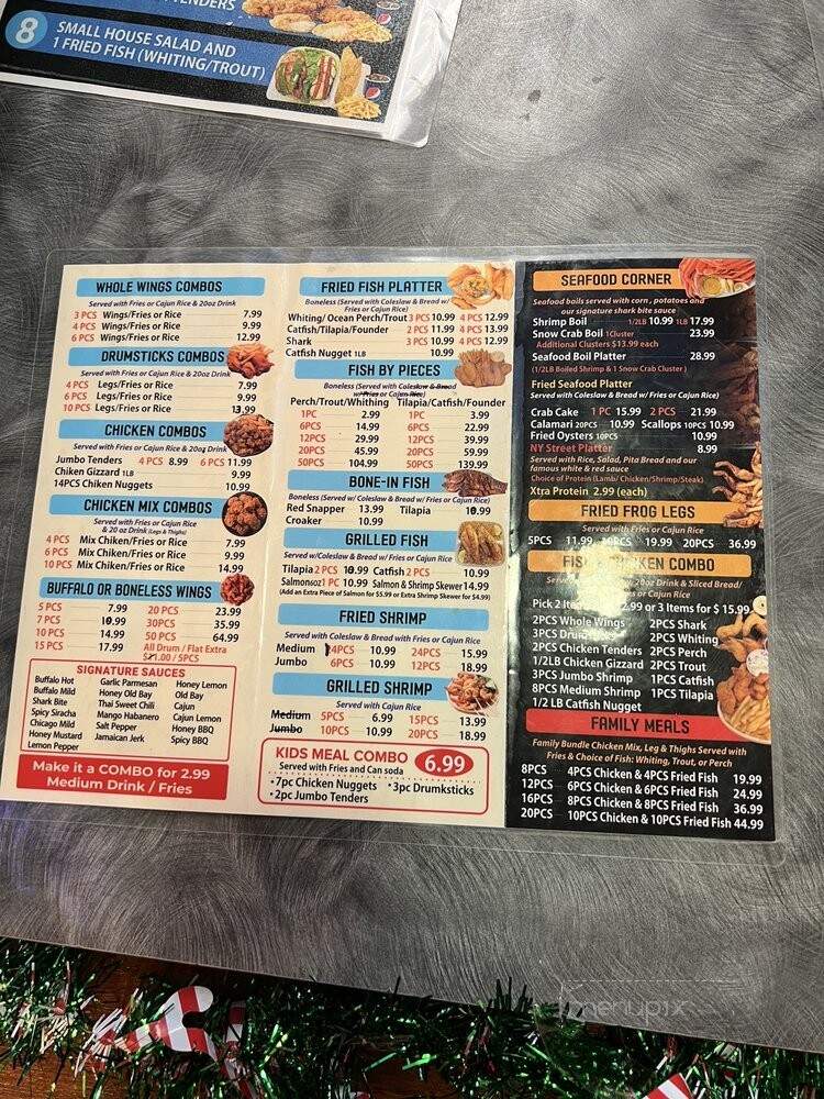 Shark's Seafood and More - Bowie, MD menu_pic
