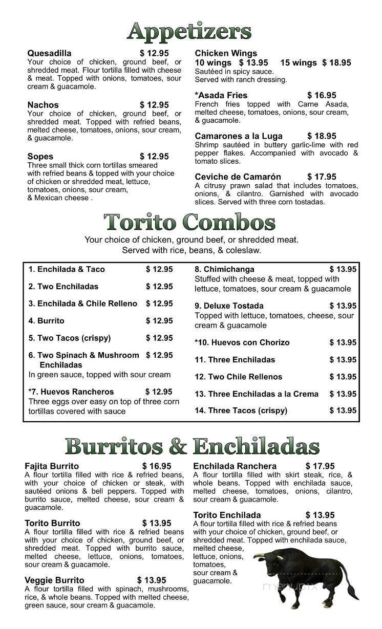 El Torito Bar & Grill - Omak, WA menu_pic