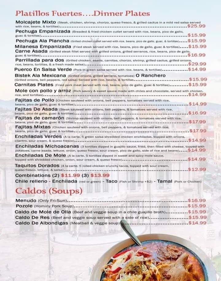 La Chilanguita Mexican Restaurant - Clearlake, CA menu_pic