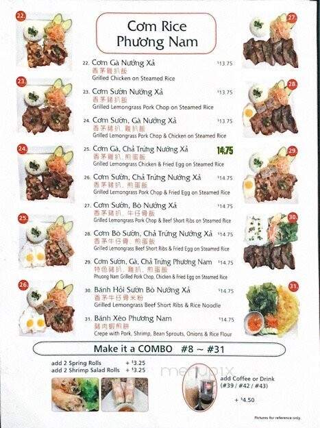Bun Rieu Phuong Nam - Burnaby, BC menu_pic