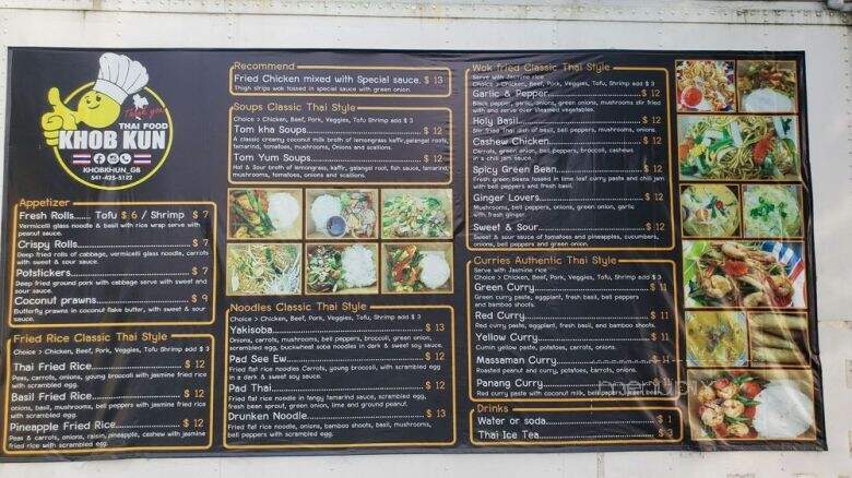 Khob Khun Thai Food - Gold Beach, OR menu_pic