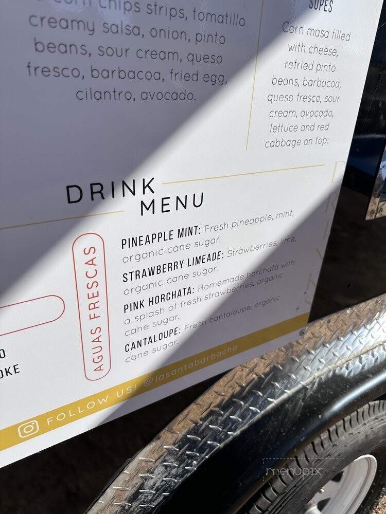 La Santa Barbacha - Austin, TX menu_pic
