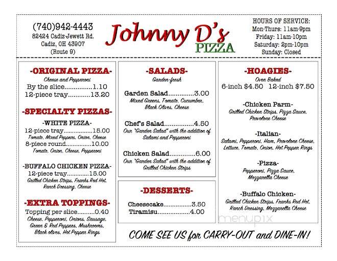 Johnny D's Pizza - Cadiz, OH