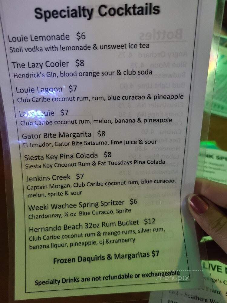 The Lazy Lizard - Hernando Beach, FL menu_pic